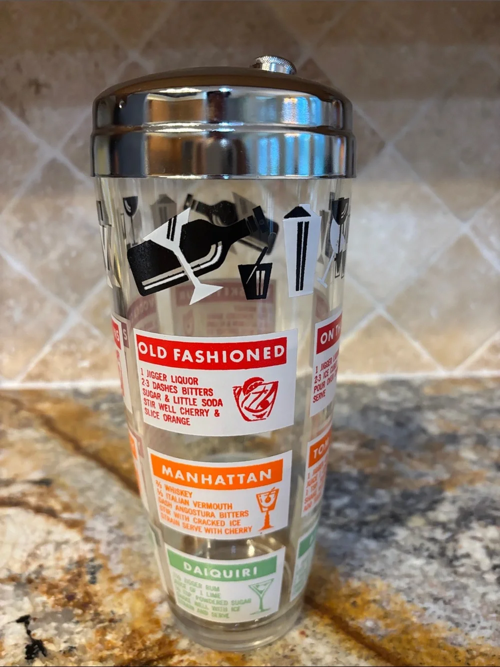 Vintage Hazel Atlas Cocktail Shaker, 1950s-1960s MCM Barware